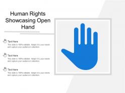 Human rights showcasing open hand