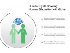 Human Rights Showing Human Silhouettes With Globe