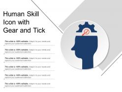 Human skill icon with gear and tick