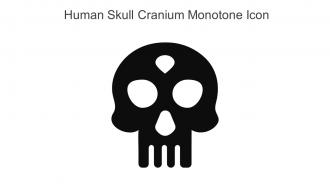 Human Skull Cranium Monotone Icon In Powerpoint Pptx Png And Editable Eps Format