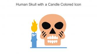 Human Skull With A Candle Colored Icon In Powerpoint Pptx Png And Editable Eps Format
