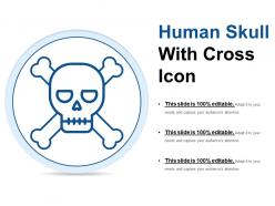 Human skull with cross icon