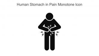 Human Stomach In Pain Monotone Icon In Powerpoint Pptx Png And Editable Eps Format