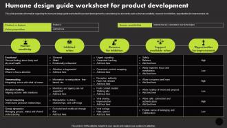 Humane Design Guide Worksheet For Product Manage Technology Interaction With Society Playbook