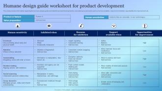 Humane Design Guide Worksheet For Product Playbook For Responsible Tech Tools