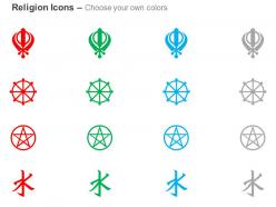 Humanism sikhism buddhism wicca ppt icons graphics