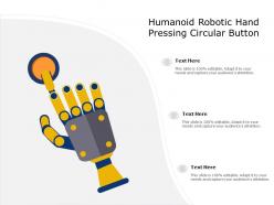Humanoid robotic hand pressing circular button