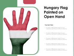 Hungary flag painted on open hand