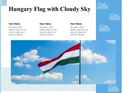 Hungary flag with cloudy sky