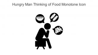 Hungry Man Thinking Of Food Monotone Icon In Powerpoint Pptx Png And Editable Eps Format