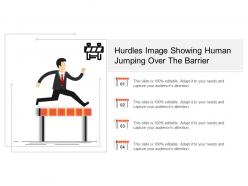 Hurdles image showing human jumping over the barrier