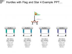 Hurdles with flag and star 4 example ppt presentation