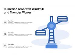 Hurricane icon with windmill and thunder waves