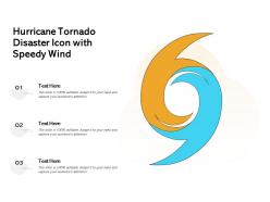 Hurricane tornado disaster icon with speedy wind
