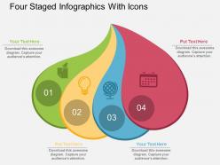 Hv four staged infographics with icons flat powerpoint design