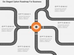 Hv six staged option roadmap for business flat powerpoint design