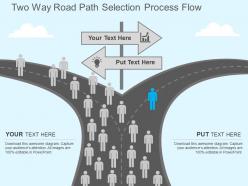 Hx two way road path selection process flow flat powerpoint design