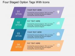 hy Four Staged Option Tags With Icons Flat Powerpoint Design