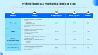Hybrid Business Marketing Budget Plan