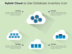 Hybrid cloud as user database inventory icon