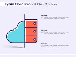 Hybrid cloud icon with client database