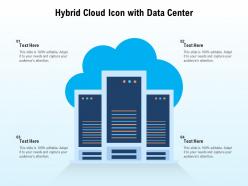 Hybrid cloud icon with data center