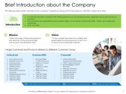 Hybrid financing pitch deck brief introduction about the company vision ppt gallery