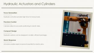 Hydraulic Actuators And Cylinders Hydraulic Robotic PPT Template ACP