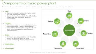 Hydro Power Plant It Components Of Hydro Power Plant Ppt Slides Infographic Template