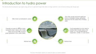 Hydro Power Plant It Introduction To Hydro Power Ppt Show Graphics Pictures