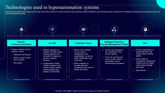Hyperautomation IT Technologies Used In Hyperautomation Systems Ppt Inspiration Show