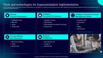 Hyperautomation IT Tools And Technologies For Hyperautomation Implementation