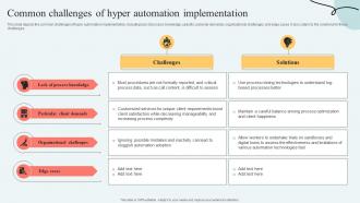 Hyperautomation Services Common Challenges Of Hyper Automation Implementation