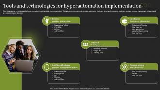 Hyperautomation Tools And Technologies For Hyperautomation Implementation