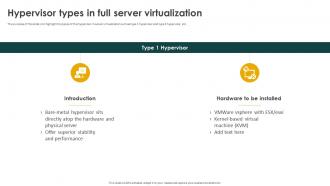 Hypervisor Types In Full Server Virtualization Server Virtualization In Modern IT