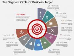 hz Ten Segment Circle Of Business Target Flat Powerpoint Design
