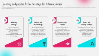 I121 Trending And Popular Tiktok Hashtags For Different Niches Tiktok Influencer Marketing MKT SS V