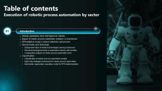 I139 Table Of Contents Execution Of Robotic Process Automation By Sector