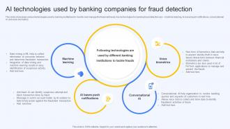 I211 Ai Technologies Used By Banking Companies For Fraud Detection Ai Finance Use Cases AI SS V