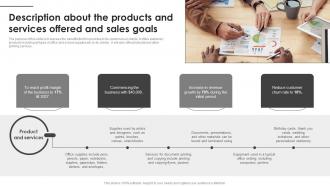I221 Description About The Products And Services Offered And Sales Goals Sample Office Depot BP SS