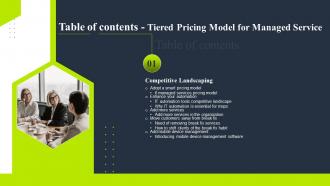 I24 table of contents tiered pricing model for managed service