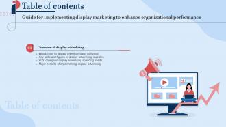 I91 Table Of Contents Guide For Implementing Display Marketing To Enhance MKT SS V