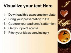 I love coffee food powerpoint backgrounds and templates 0111