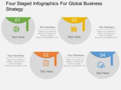 Ia four staged infographics for global business strategy flat powerpoint design