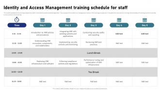 IAM Process For Effective Access Identity And Access Management Training Schedule For Staff