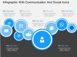 Ib infographic with communication and social icons flat powerpoint design