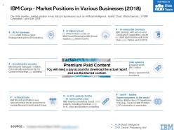 Ibm corp market positions in various businesses 2018