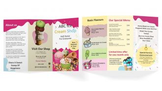 Ice Cream Shop Brochure Trifold