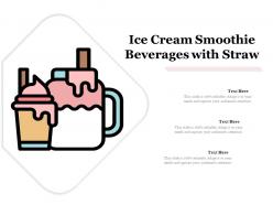 Ice cream smoothie beverages with straw