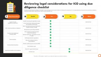 Ico Success Strategies Reviewing Legal Considerations For Ico Using Due Diligence BCT SS V